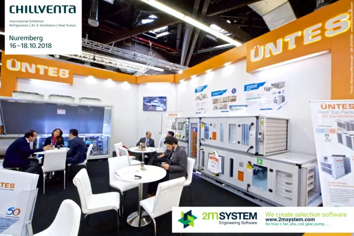 Üntes air handling unit and rooftop package air conditioner banner at Chillventa 2018