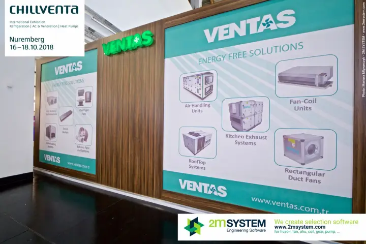 Ventas wall graphics listing air handling units, fan-coils and duct fans