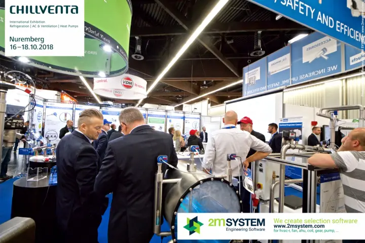 Visitors around HB Products sensor test rigs and sight-glass vessel at Chillventa 2018