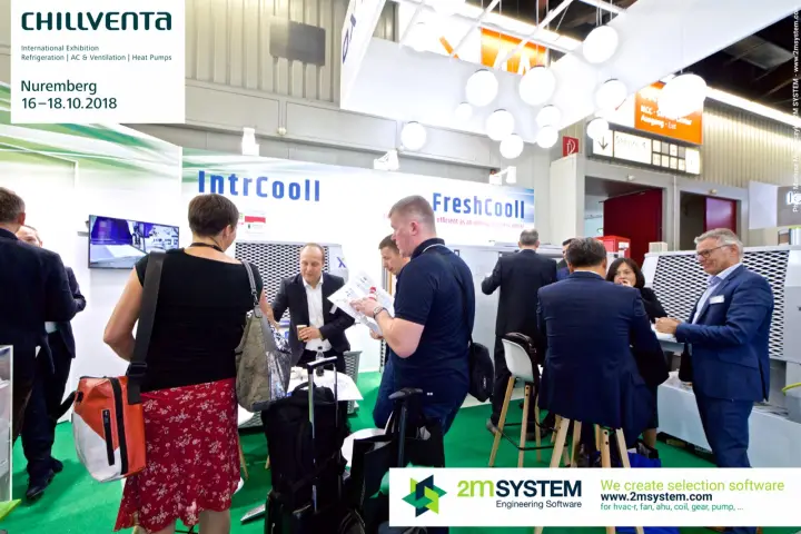 Visitors crowd the IntrCooll and FreshCooll stand on green carpet