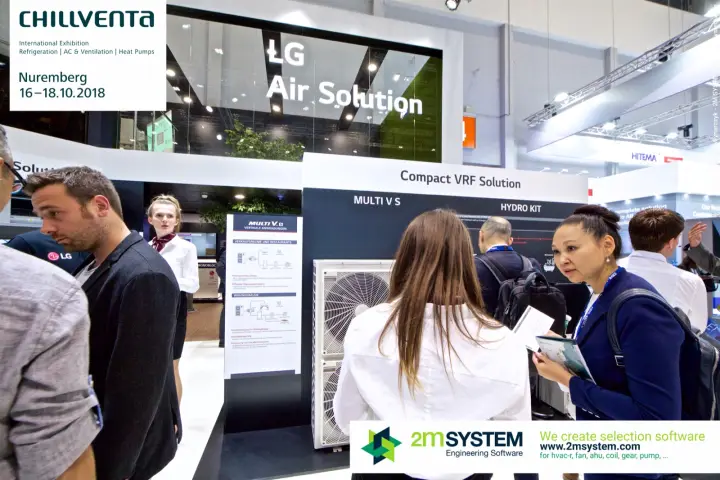 Visitors at the LG Compact VRF Solution display with MULTI V S and Hydro Kit at Chillventa 2018
