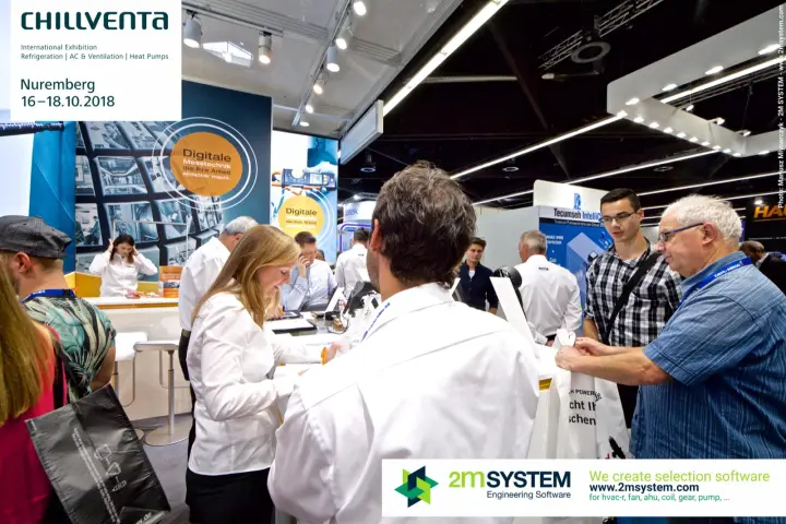 Visitors queue at the Testo counter beside the hall aisle at Chillventa 2018