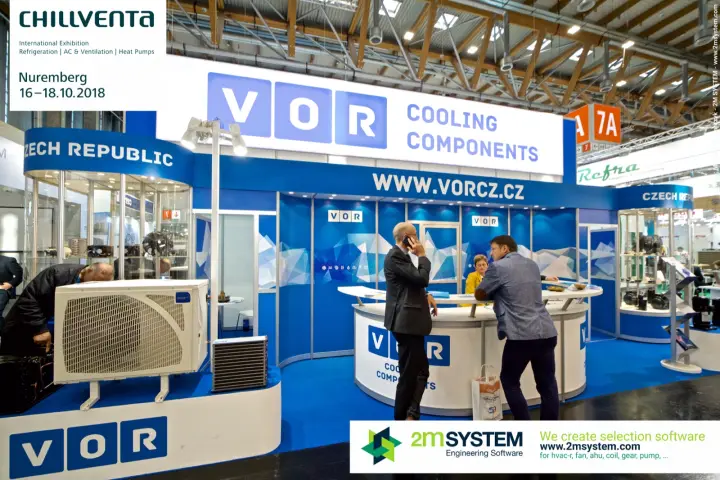 VOR Cooling Components stand with condensing unit and compressor showcases