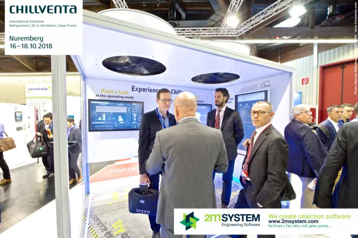 Walk-in Experience the Chiller booth with fans and monitoring screens at Chillventa 2018
