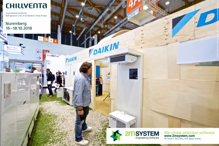 Zanotti condensing unit and unit cooler on the side wall of the Daikin stand at Chillventa 2018