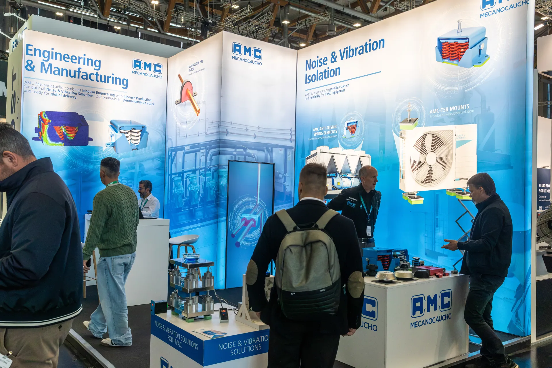 AMC Mecanocaucho noise and vibration isolation mounts for HVAC at Chillventa 2026