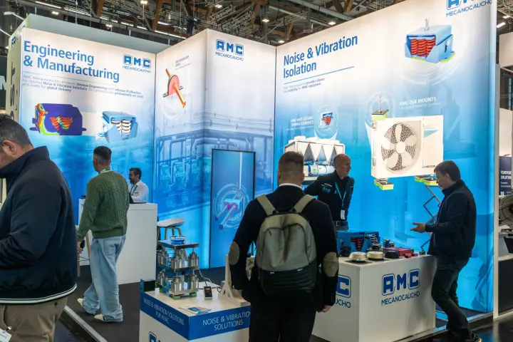 AMC Mecanocaucho noise and vibration isolation mounts for HVAC at Chillventa 2026