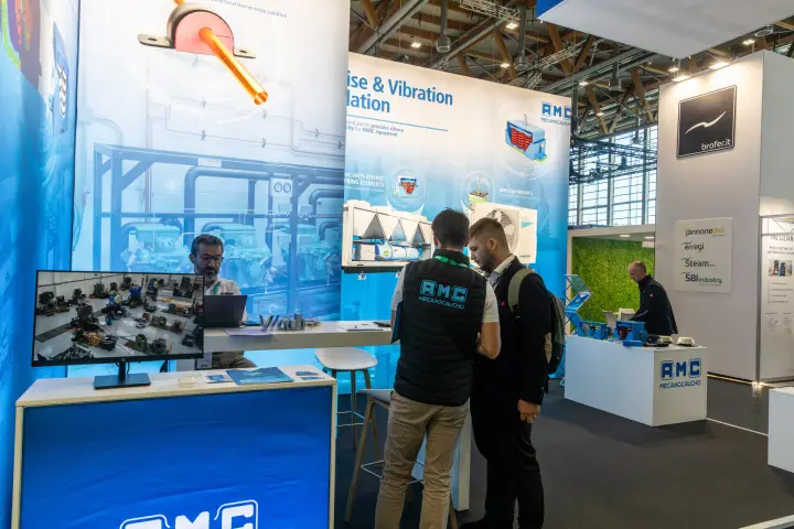 AMC Mecanocaucho stand on noise and vibration isolation for HVAC at Chillventa 2026