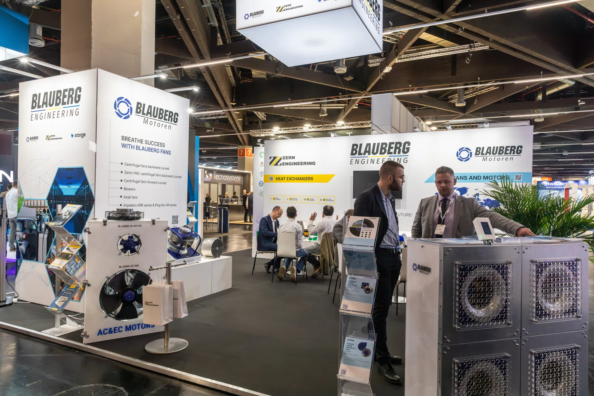 Blauberg Motoren fans and Zern Engineering heat exchangers on a shared stand at Chillventa 2026