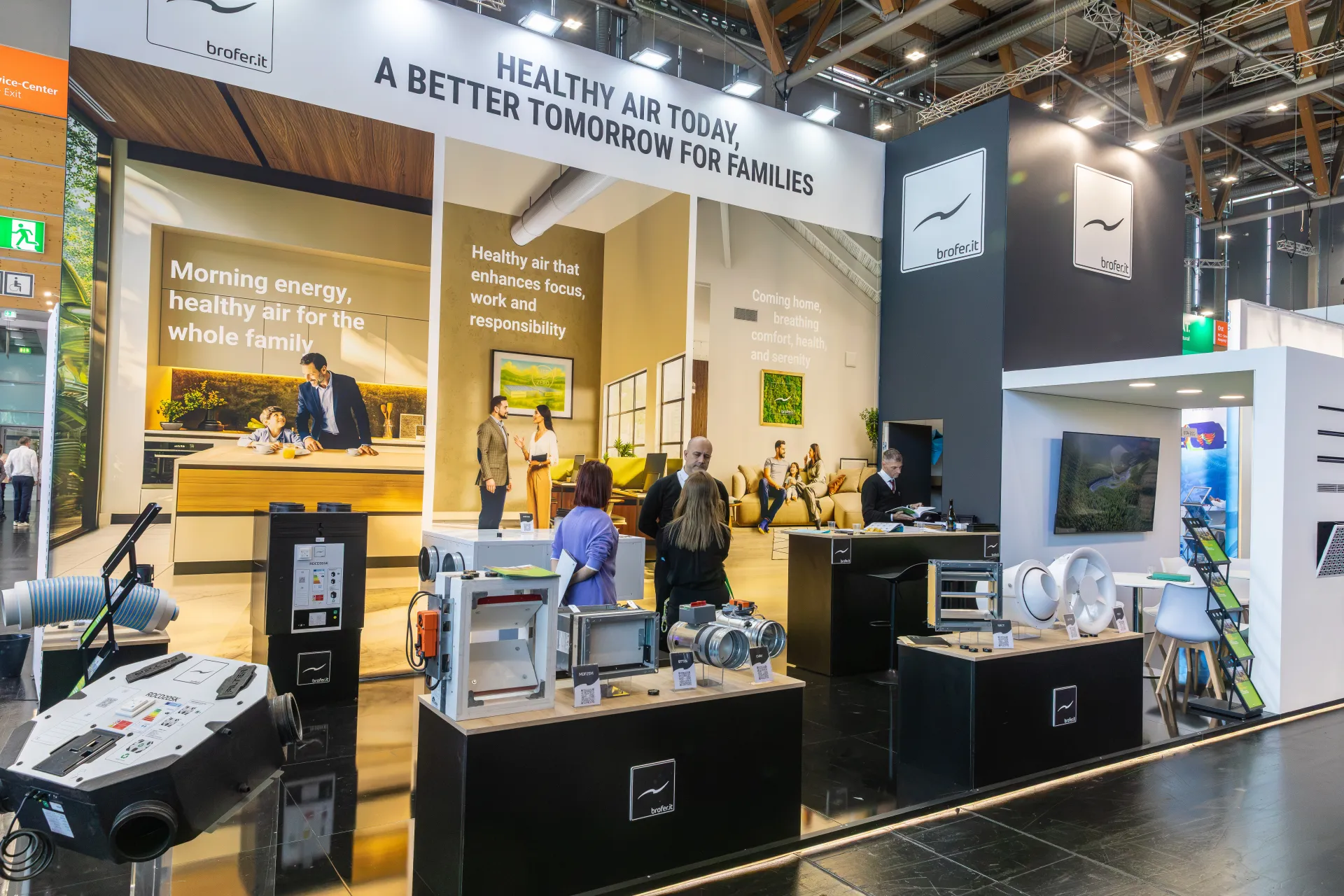 Brofer stand: "Healthy air today, a better tomorrow for families" at Chillventa 2026