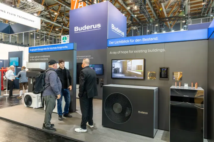 Buderus stand with heat pump and single-split air conditioners at Chillventa 2026