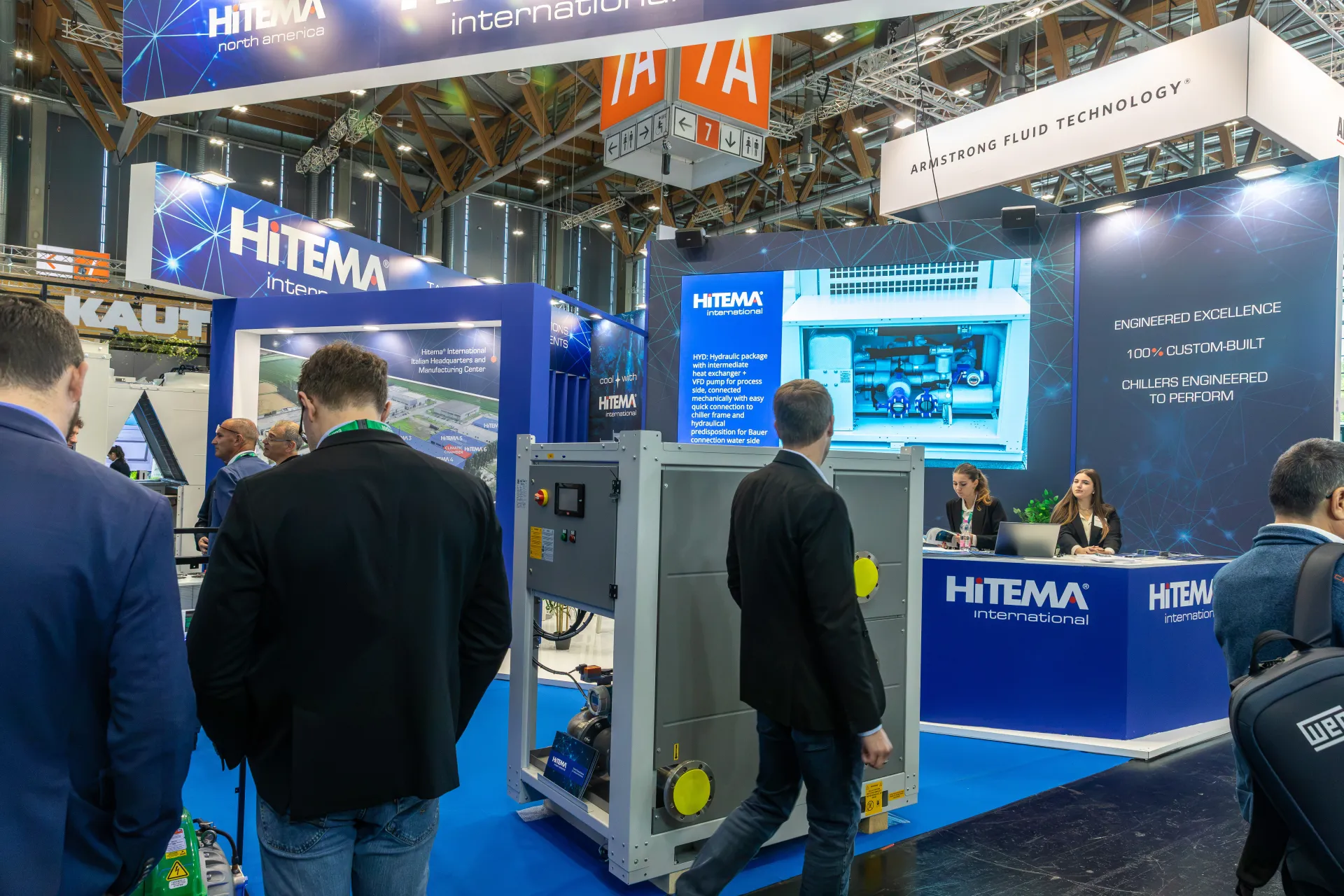 Hitema International stand with a packaged chiller and hydraulic package at Chillventa 2026