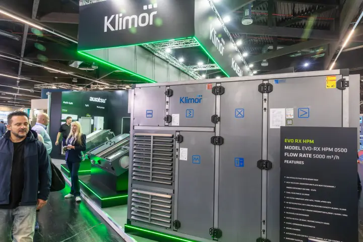 Klimor EVO-RX HPM air handling unit with integrated heat pump at Chillventa 2026