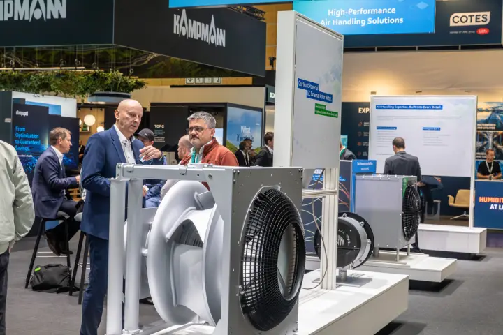 Large ebm-papst centrifugal plug fan with EC external rotor motor at Chillventa 2026
