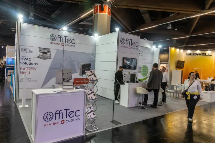 OffiTec 'HVAC Solutions for Every Need' stand with Swiss engineering claim at Chillventa 2026
