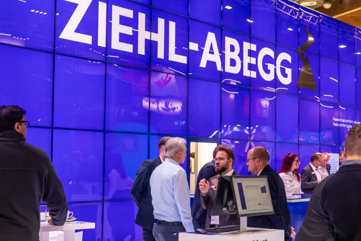 Software demonstration under the large Ziehl-Abegg lettering