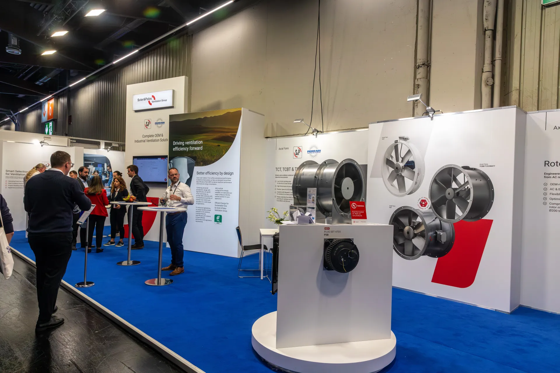 Soler & Palau stand with axial fans and the new PSB ATEX plug set at Chillventa 2026