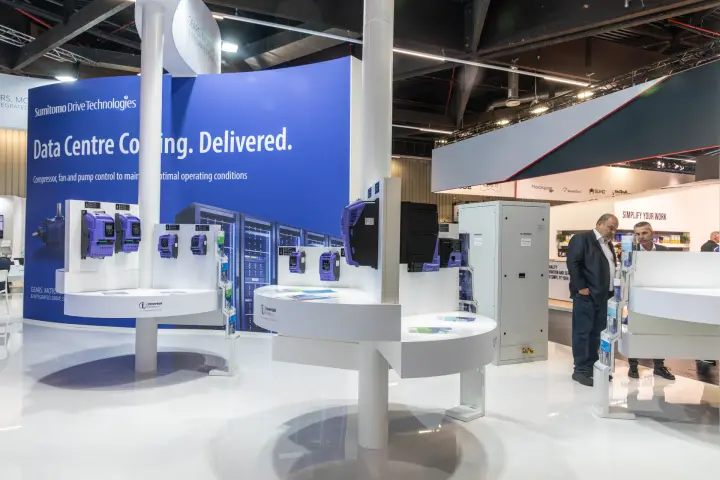 Sumitomo Drive Technologies display of Invertek drives for data centre cooling at Chillventa 2026