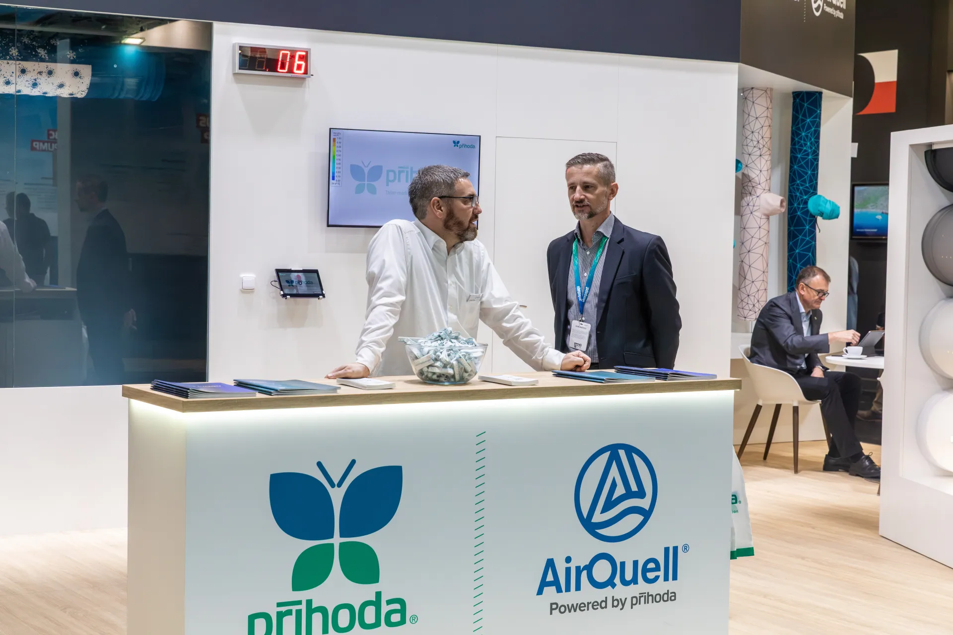 Talk at the Prihoda and AirQuell reception counter at Chillventa 2026