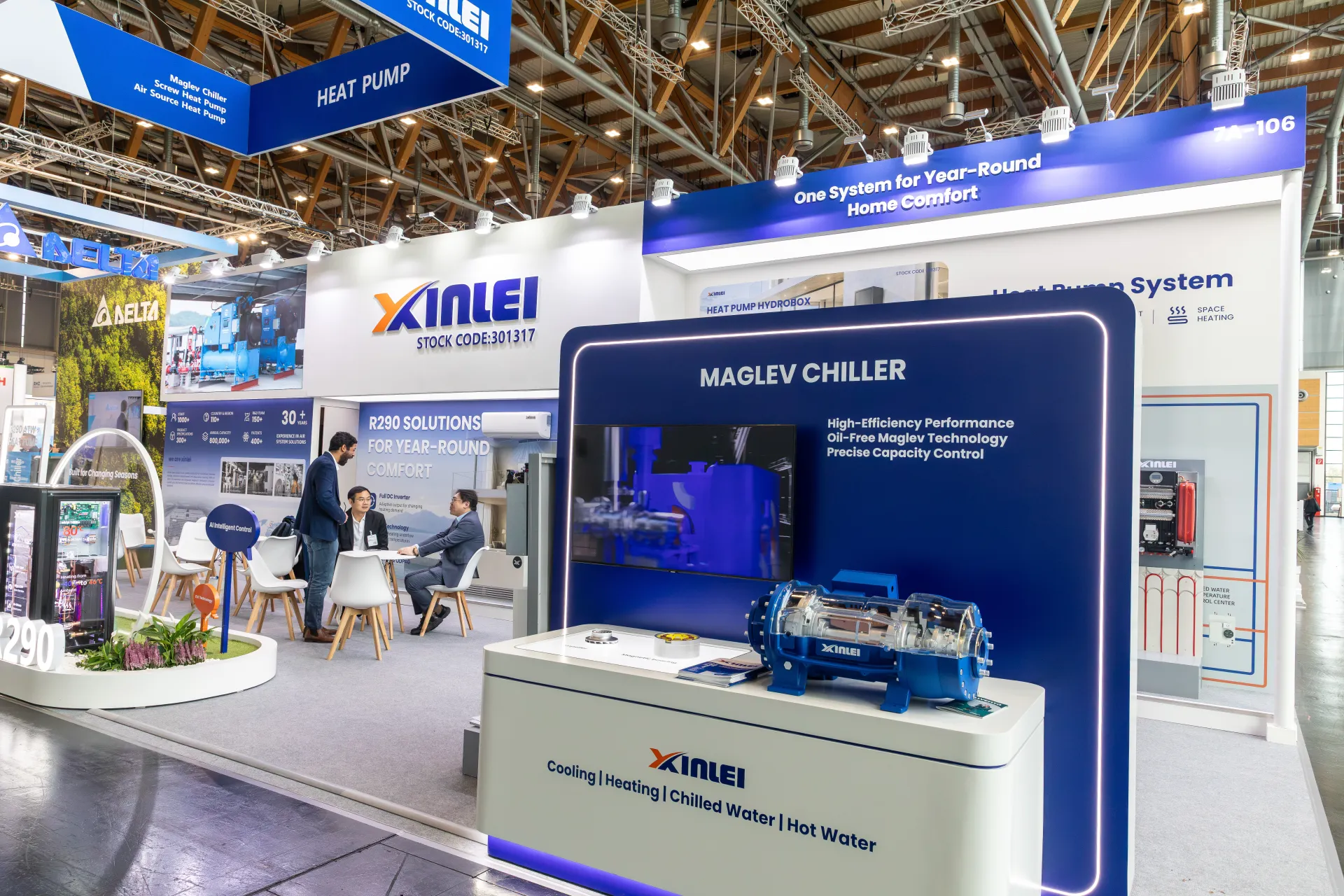 Xinlei maglev chiller display at stand 7A-106 at Chillventa 2026