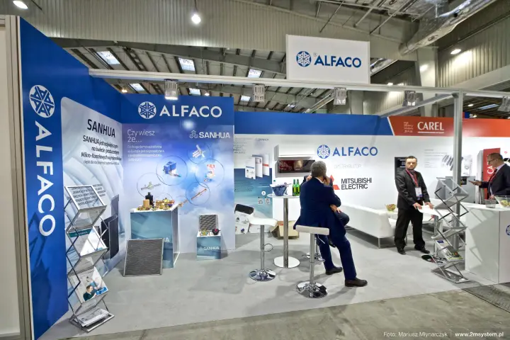 Alfaco stand with Sanhua valves and microchannel coils