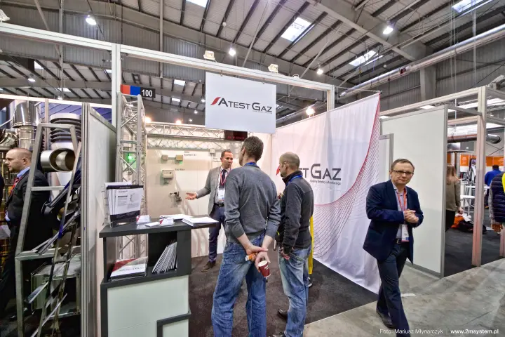 Atest Gaz gas detection devices mounted on the stand wall at Forum Wentylacja 2016