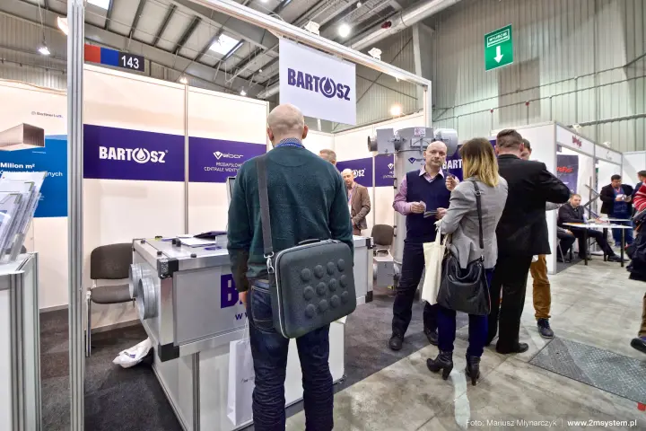 Bartosz stand 143 with a compact air handling unit and Vebar graphics