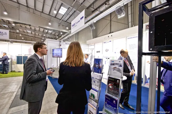 Brochure stands with TROX and precision cooling literature at Forum Wentylacja 2016