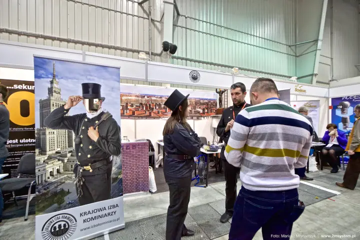 Chimney sweep roll-up at the Krajowa Izba Kominiarzy stand at Forum Wentylacja 2016
