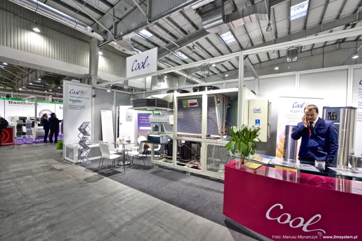 Cool chiller with Polish flag label and Schneider Electric distributor panel at Forum Wentylacja 2016