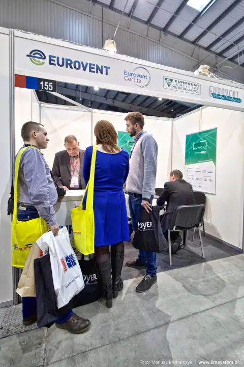 Eurovent stand 155 with Certita and Market Intelligence logos at Forum Wentylacja 2016