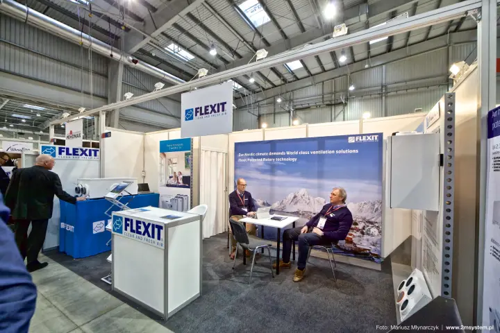Flexit stand promoting "Flexit Patented Rotary technology" at Forum Wentylacja 2016