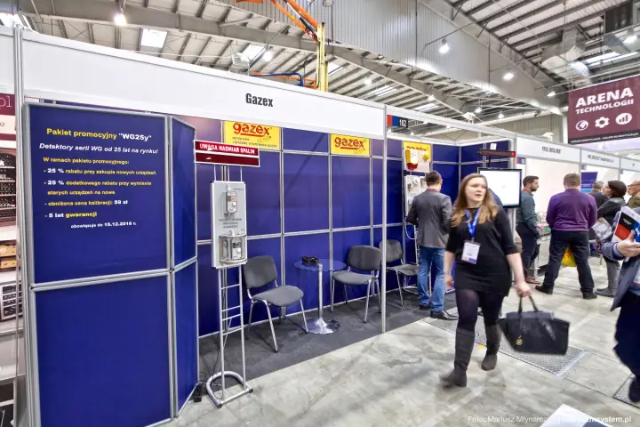 Gazex gas detection stand with WG25y promotional package board at Forum Wentylacja 2016