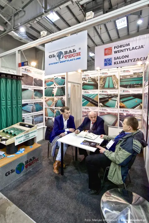 Global Tech stand with GWC Geostrong ground heat exchanger modules at Forum Wentylacja 2016