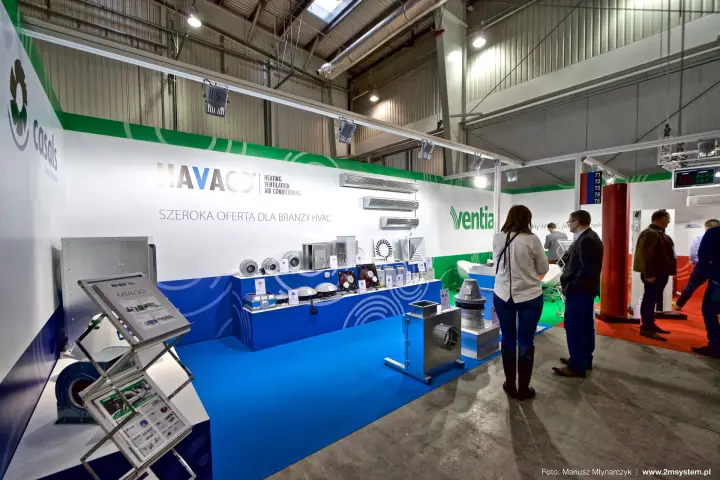Havaco product wall with duct fans, diffusers and air curtains at Forum Wentylacja 2016