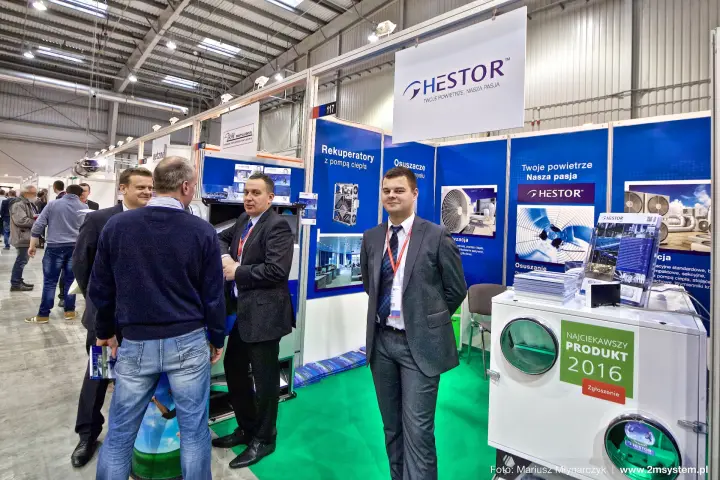 Hestor stand promoting heat recovery units with heat pumps at Forum Wentylacja 2016