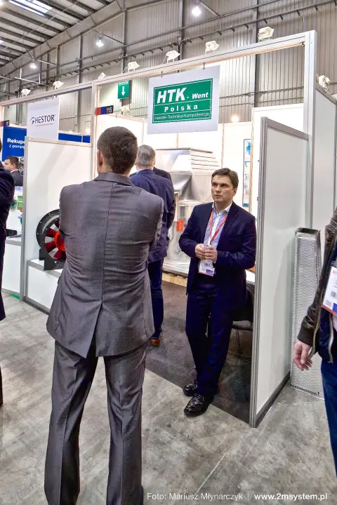 HTK Went Polska stand with galvanised ductwork and an axial fan at Forum Wentylacja 2016