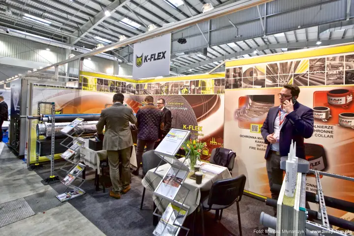 K-Flex fire protection collars and insulated duct samples at Forum Wentylacja 2016