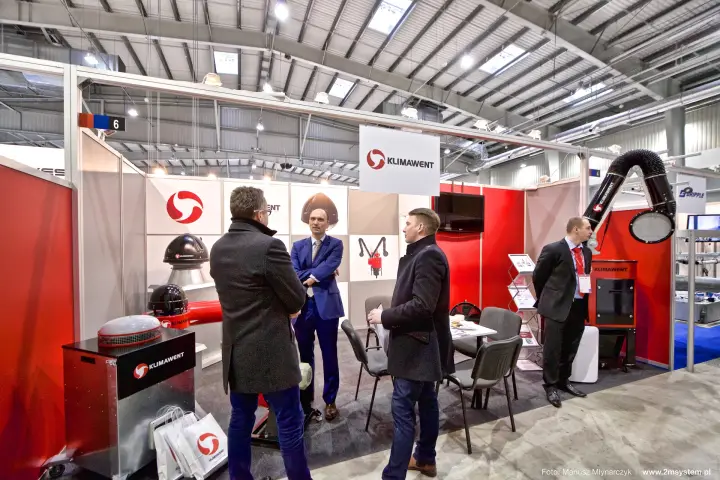 Klimawent stand with roof fans, extraction arm and filter unit