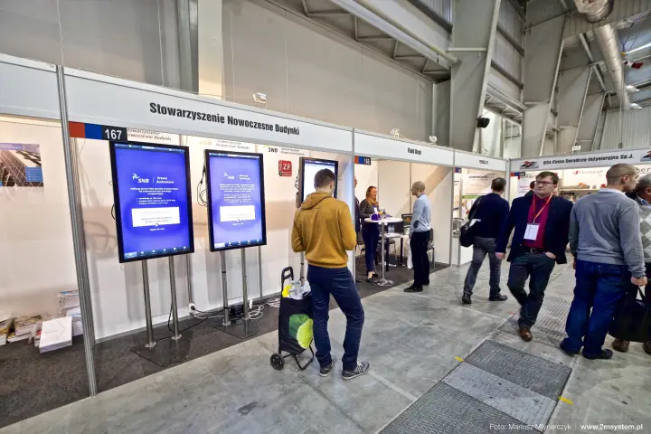 SNB stand 167 with Prawo Budowlane touch-screen kiosks