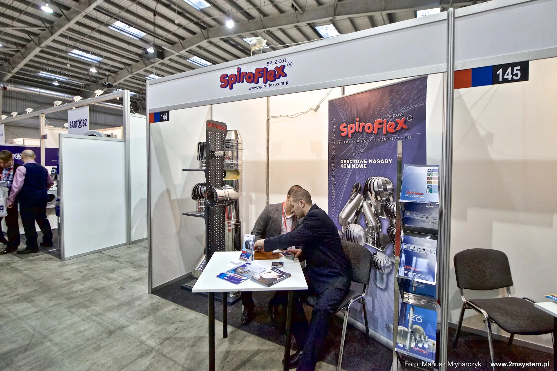 SpiroFlex stand 144 with rotating chimney cowls and flue parts at Forum Wentylacja 2016