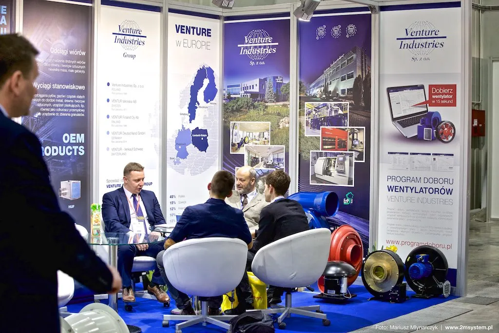 Venture Industries stand with fan selection software panel at Forum Wentylacja 2016