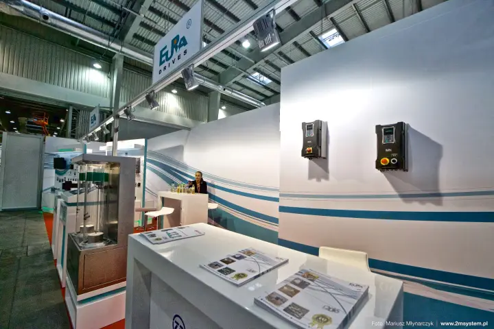 Wall-mounted Eura Drives inverters with main switch and emergency stop