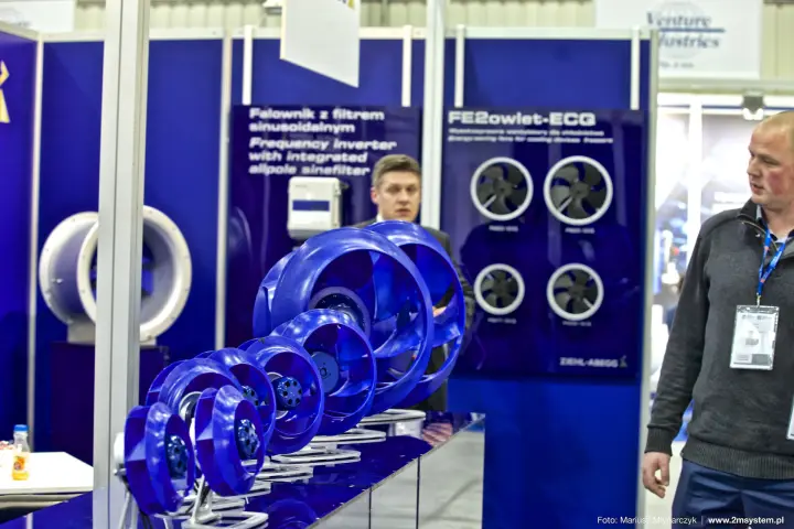 Ziehl-Abegg display with FE2owlet-ECG fans and impeller row at Forum Wentylacja 2016