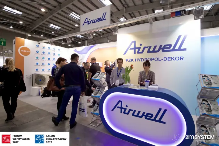 Airwell stand 61 with backlit oval counter and distributor signage