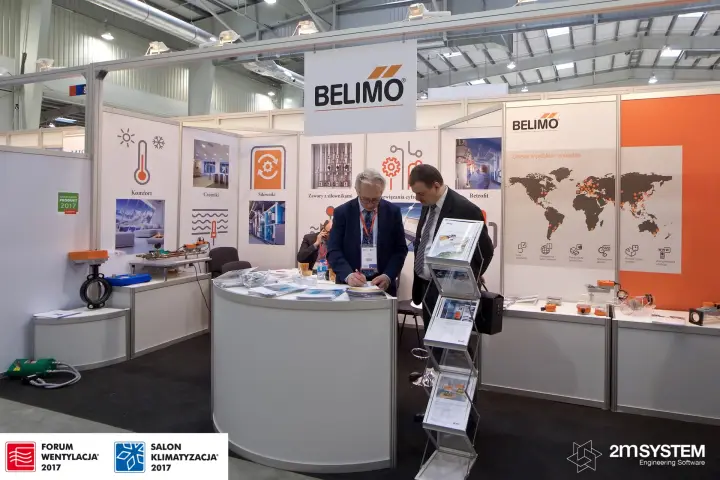 Belimo stand with actuators, valves and world service map at Forum Wentylacja 2017