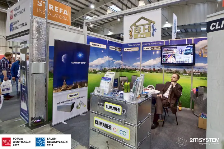 BH-Res stand with Climaver deco and A2 Black duct board systems at Forum Wentylacja 2017
