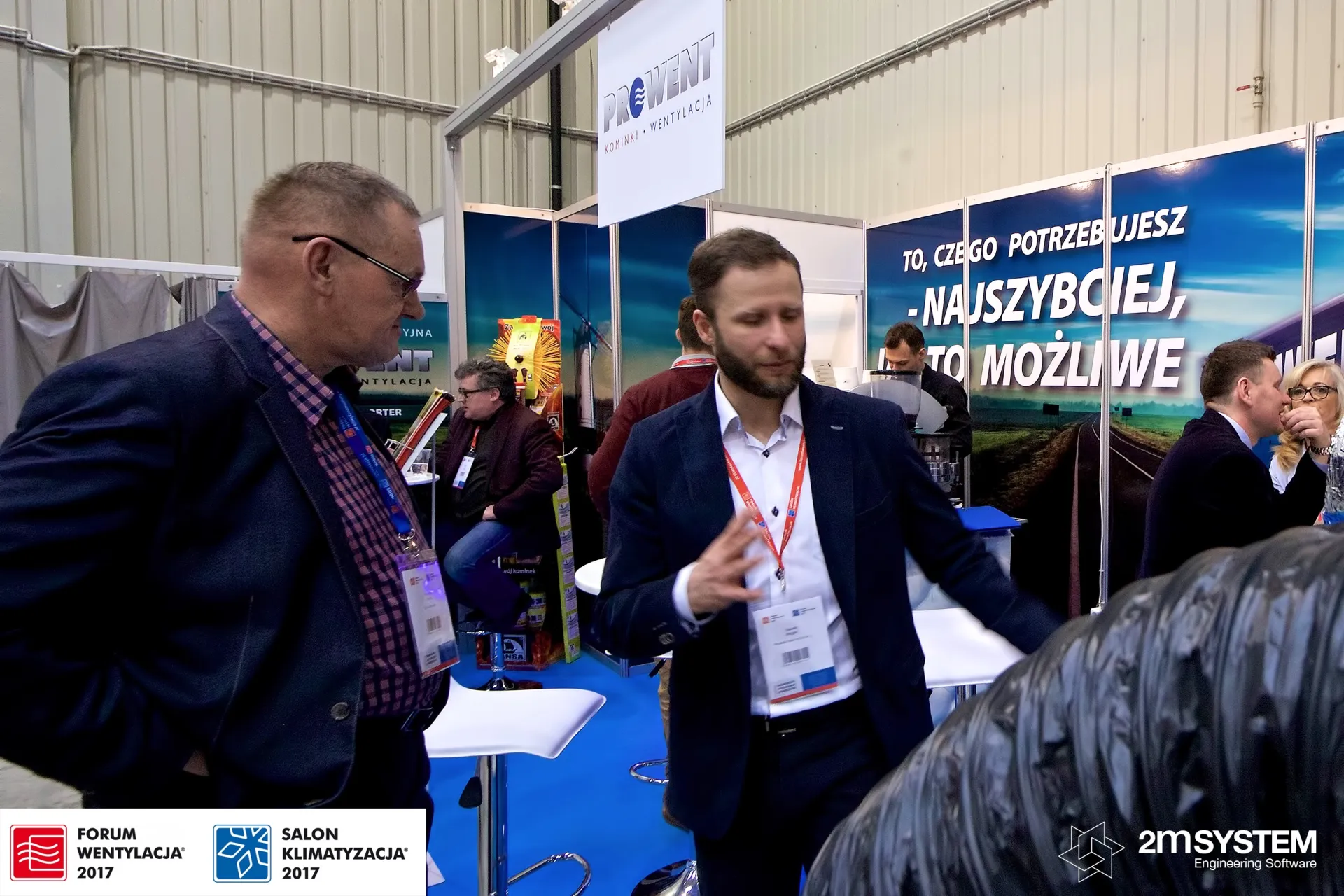 Black flexible duct presented to a visitor at Prowent at Forum Wentylacja 2017