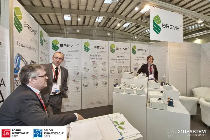 Breve controllers and product panels seen from the stand counter at Forum Wentylacja 2017