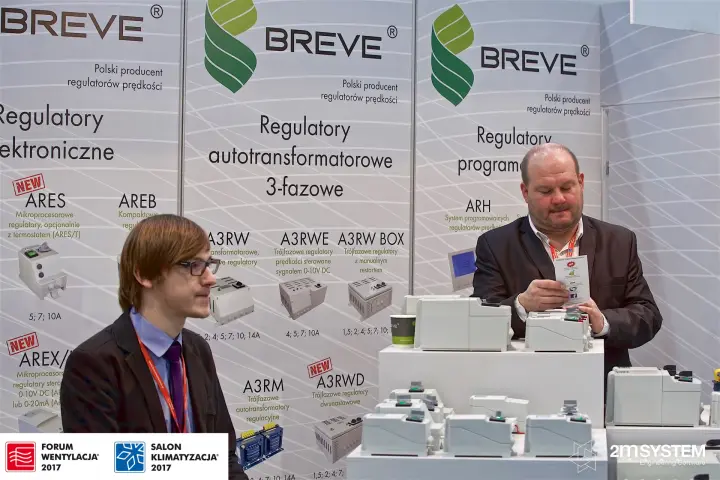 Breve stand with wall panels presenting A3RW and ARES speed controller series